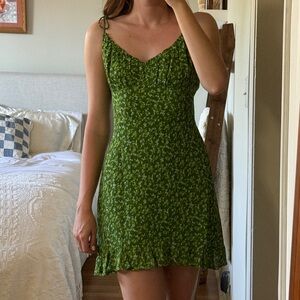 Green Floral Reformation Dress
